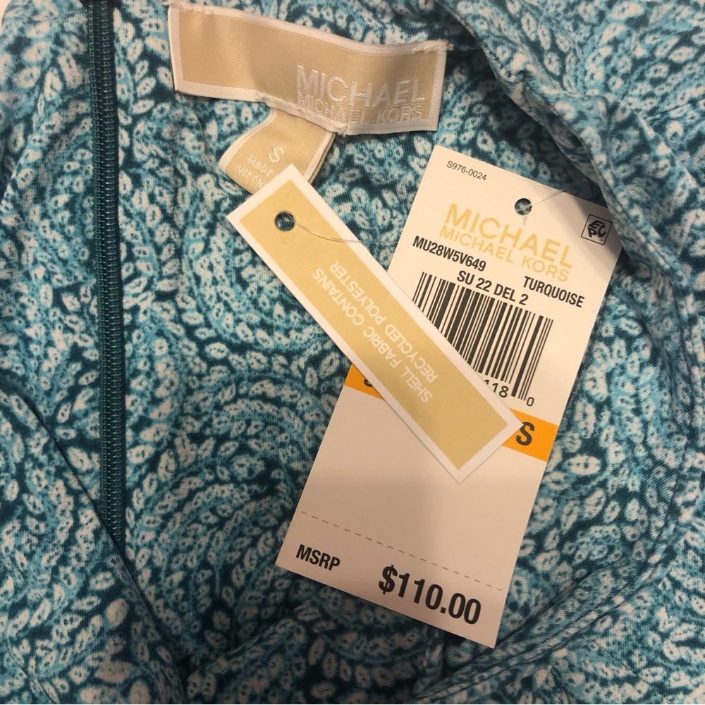 NWT Michael Michael Kors Halter Ikat Flounce Dress Small and Medium - Picture 6 of 7